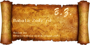 Babala Zoárd névjegykártya